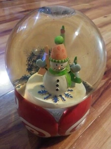 Let It Snow Musical Snowmen Snow Globe Slighty Colored Used Condition - Picture 1 of 2