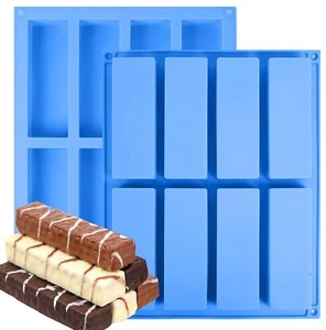 2Pack 8-Cavity Rectangular Granola Bar Mold for Energy Bar Protein Chocolate Bar - Picture 1 of 6