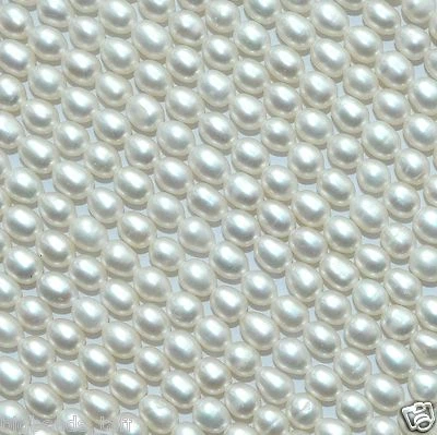 70 + Naturel Ovale Perle D'Eau Douce Blanche Perles No Modification, 4.5 X6 MM - Photo 1/3