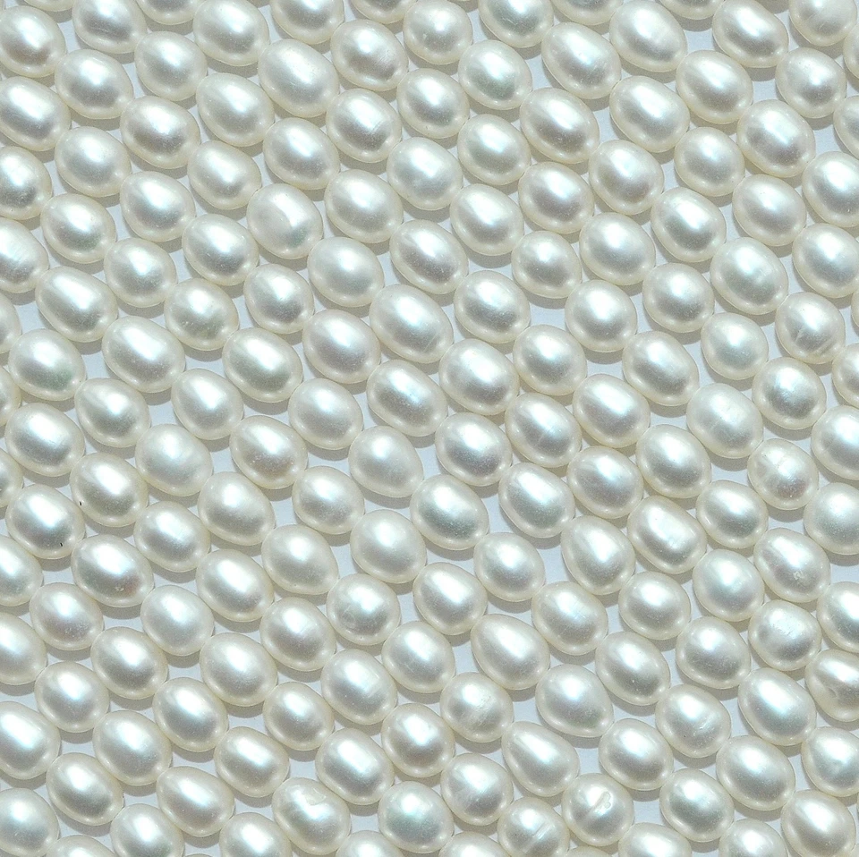 70+ naturel ovale blanc d'eau douce Perles no modification,4.5 mm x4.5 mm x6 - Photo 1/1