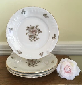 Made in Germany Fit for an “Empress” 4 Side Plates Blush Sepia Roses Winterling - Picture 1 of 20