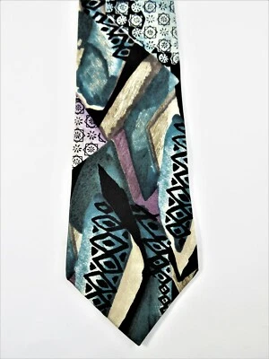 Corbata Don Loper Beverly Hills acuarelas únicas ecléctica EE. UU. 58,5x4 pulgadas Foto 1 de 4