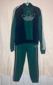 Mens Adidas Fleece Green Hoodie & Jogger Set Pants Hooded Pullover Outfit A12 - Picture 1 of 7