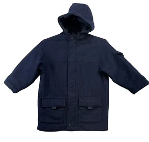 Gap Kids Wool-Blend Hooded Coat XS (S) Navy Quilted Lining & Large Pockets - Picture 1 of 10