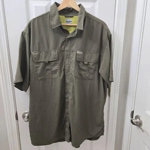 Columbia Titanium Button up Shirt Mens XL Olive Green Omni Shade Vented Fishing - Bild 1 von 9