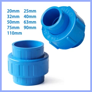PVC Pipe Union Connector Joint Weld Solvent Pressure Pipe Fitting 20-110mm Blue - Picture 1 of 6