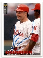 1995 Collector's Choice Signed Jim Eisenreich Philadelphia Phillies #366
