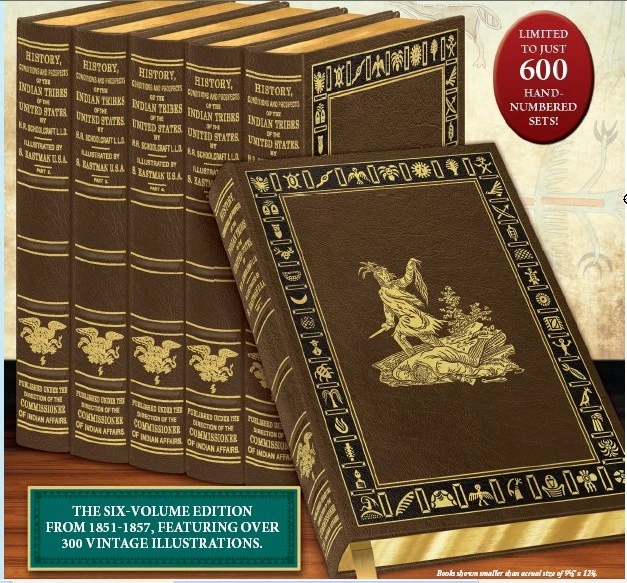 Easton Press HISTORY OF INDIAN TRIBES OF THE UNITED STATES Henry Schoolcraft 6v - Image 1 of 1