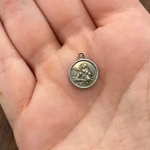 Vintage 925 Sterling Silber Raffael’s Engel Cherub kleiner Anhänger Armband Charm - Bild 1 von 2