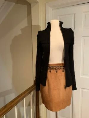 Minifalda de gamuza dorada tostada Enrico Mandelli talla 42/6 Foto 1 de 4