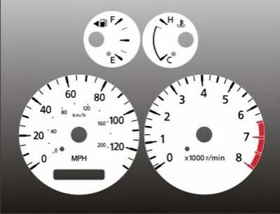 White Face Gauges for 2000-2006 Nissan Sentra 120mph - Image 1 of 4
