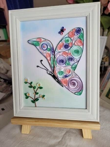Unique Paper Quilling Art Decorative Picture Butterfly - Picture 1 of 8