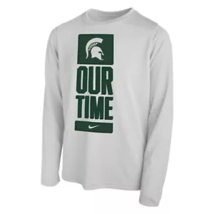 Michigan State Spartans Nike Basketball Our Time Bench Legend Long Sleeve Shirt - Picture 1 of 1
