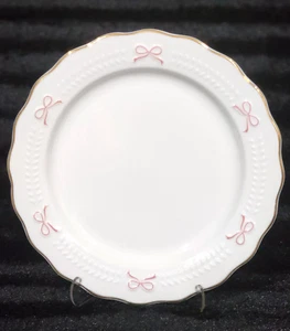Yedi ARCOS ROSAS en Blanco 4 Platos de Cena 10" Cerámica Coqueta Borde Dorado Boda - Imagen 1 de 8