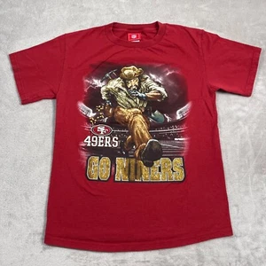 Vintage 49ers Shirt Kids Size Large Red Go Niners Graphic Short Sleeve NFL - Picture 1 of 10