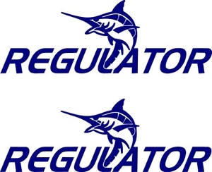 REGULATOR Boat Lettering Vinyl Decals Boat Stickers 2 pc set 8.5x24 - Picture 1 of 2