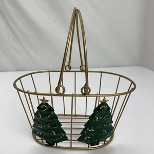 Cesto Filo Albero di Natale 9" x 5" X 5,5" Decorazione Natalizia - Foto 1 di 5