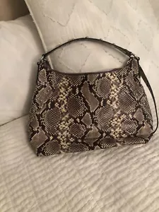 NWT Michael Kors Aria Python Medium Leather Handbag - Picture 1 of 2