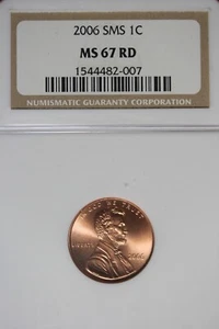 2006 SMS NGC 1C MS67 RD LINCOLN MEMORIAL CENT #B49141 - Picture 1 of 2