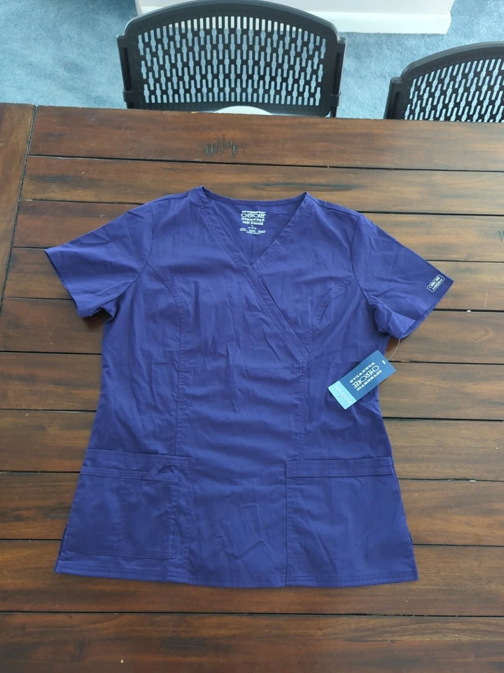 Authentic Cherokee Workwear Core Stretch Size Medium Scrub Top Purple - Image 1 of 2