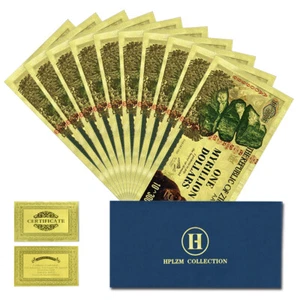 Simbabwe One Myrillion Dollar Goldfolie Banknoten 10 Stück im Umschlag Souvenir - Bild 1 von 6
