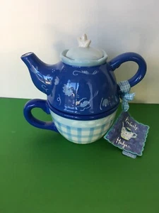 Kimberly Hodges Tea For One Hand Painted Teapot Hallmark New with Tags - Picture 1 of 10