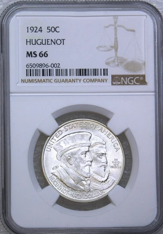 1924 Huguenot Half Dollar NGC MS66 Blast White Just Graded Magnificent coin C196 Cover