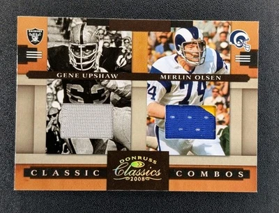 2008 Merlin Olsen & Gene Upshaw Donruss Classics Game Worn Dual Prime Patch /12 - Image 1 of 2
