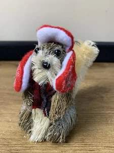 Cute Woodland Creature Straw Sisal Squirrel Christmas Ornament Fall Decor - Picture 1 of 9