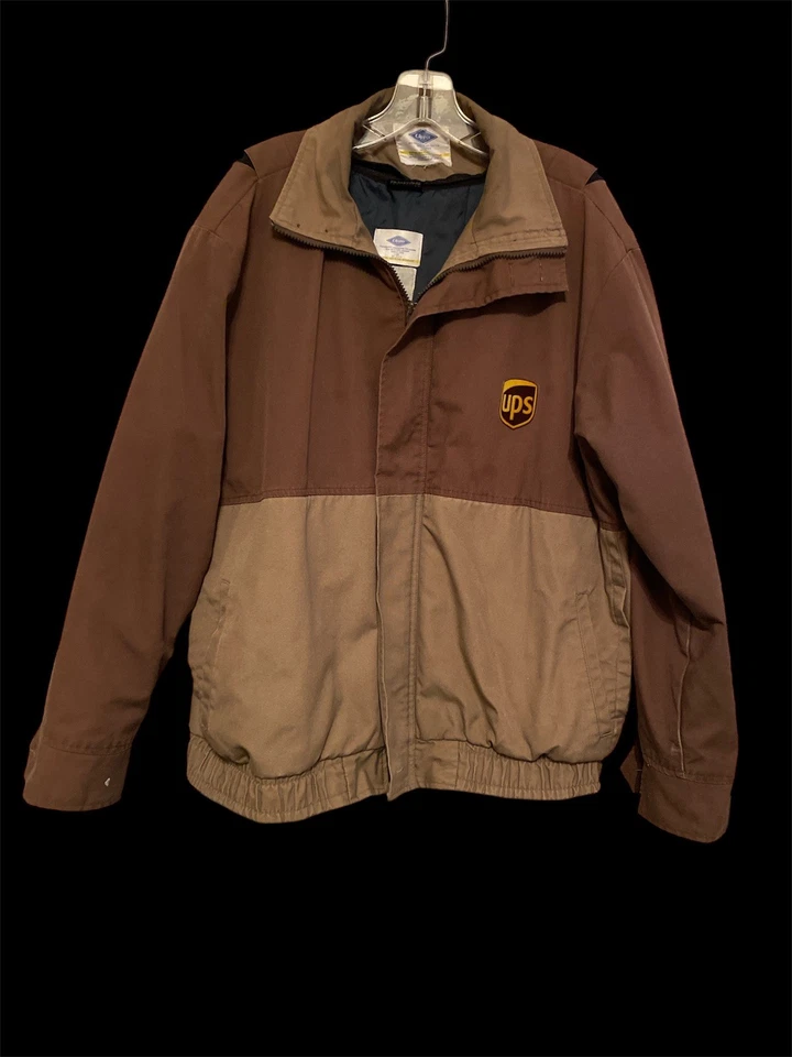 Chaqueta UPS Cremallera Completa Uniforme Ropa de Trabajo con Cremallera Forro ~ Talla L ~ Ver Descripción Foto 1 de 4