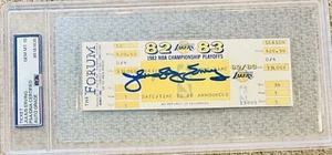 Julius Erving Signed 1983 NBA Ticket Finals Gem Mint 10 Autograph PSA/DNA - Picture 1 of 4