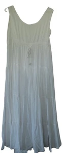 Maxi abito donna Vasna Desire bianco 100% cotone a strati senza maniche taglia M - Foto 1 di 6