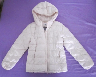 Old Navy hooded puffer jacket, frost free, cream color, size 8 - Image 1 of 4