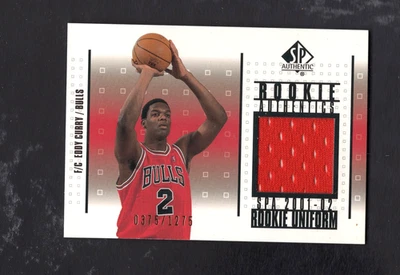 2001-02 SP Authentic Rookie Authentics #RAEC Eddy Curry MEM RC 375/1275 - Image 1 of 2