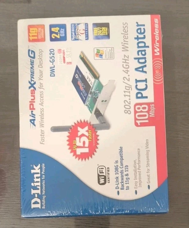 D-Link DWL-520+ Airplus Wireless LAN PCI Adapter 22 Mbps, IEEE 802.11b Win98, XP - Image 1 of 1