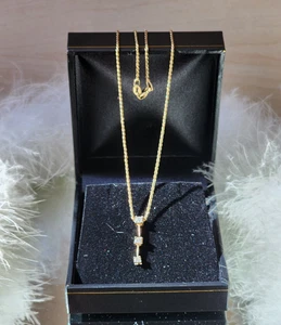 🎀 14k Massiv Gelbgold Anhänger Seil Kette Halskette - Kein Schrott - 3,6 Gramm - Bild 1 von 14