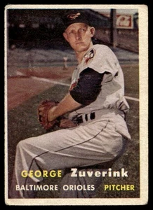 1957 Topps #11 George Zuverink Baltimore Orioles VG-VGEX - Picture 1 of 2