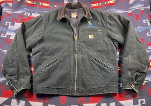 Vintage Carhartt Detroit J01 BLK Blanket Lined Jacket 46 XL Tall Black USA Made - Picture 1 of 16