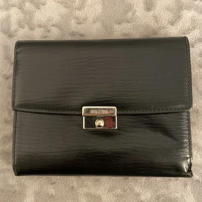 Cartera de cuero DORADA FLECHA ALEMANIA 1856 negra grande triple pliegue para hombre y mujer «¡RARA! Foto 1 de 4