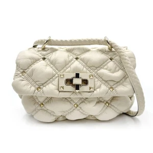 VALENTINO GARAVANI SpikeMe Rockstud 2Way Shoulder Hand bag White Leather Women - Picture 1 of 24