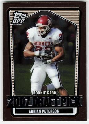 2007 Topps DPP Chrome Black Adrian Peterson Rookie #135 Oklahoma Sooners RC - Image 1 of 2