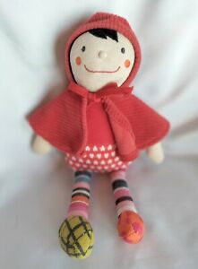 ⭐⭐⭐ Doudou poupée chaperon rouge + cape EBULOBO tissu 22 cm Excellent état