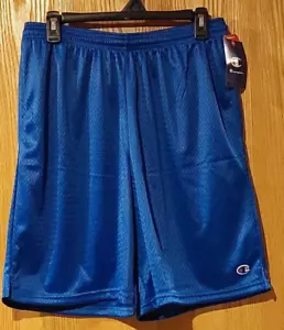 NWT Men Champion Classic Mesh Shorts Blue sz Medium -4536 - Picture 1 of 6