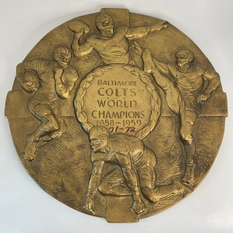 Vintage Baltimore Colts World Champions 1958-1959 Plaque Jack Lambert Football Cover