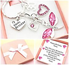 30TH. 40TH. 50TH BIRTHDAY GIFT. PINK DRAGONFLY. KEYRING. PERSONALISED CARD
