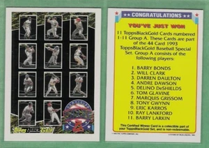 1993 Topps Black Gold Winner Header Cards A B C D AB CD * Tú eliges * - Imagen 1 de 31
