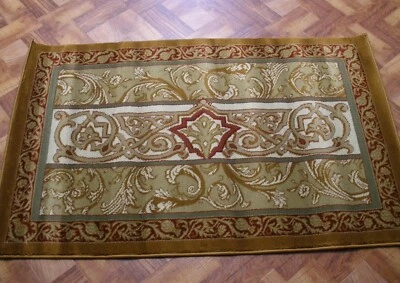 Alfombra de yute gruesa diseño Country Elegance ~ marrón rojo y tostado Foto 1 de 3