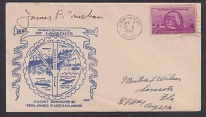 James P. Meehan, Mayor of Lawrence, Massachusetts, signed 1945 Centennial cover - Picture 1 of 1
