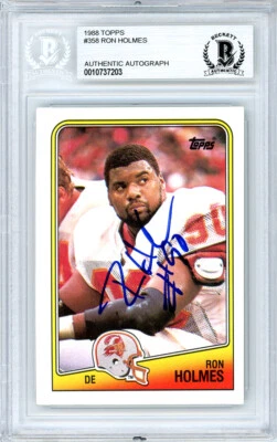 Ron Holmes Autographed 1988 Topps Rookie Card #358 Buccaneers Beckett 10737203 - Image 1 of 2