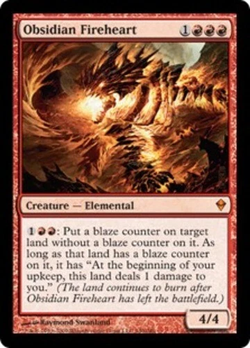 MTG - Obsidian Fireheart - Zendikar - NM, English Magic FLAT RATE SHIP - Image 1 of 1